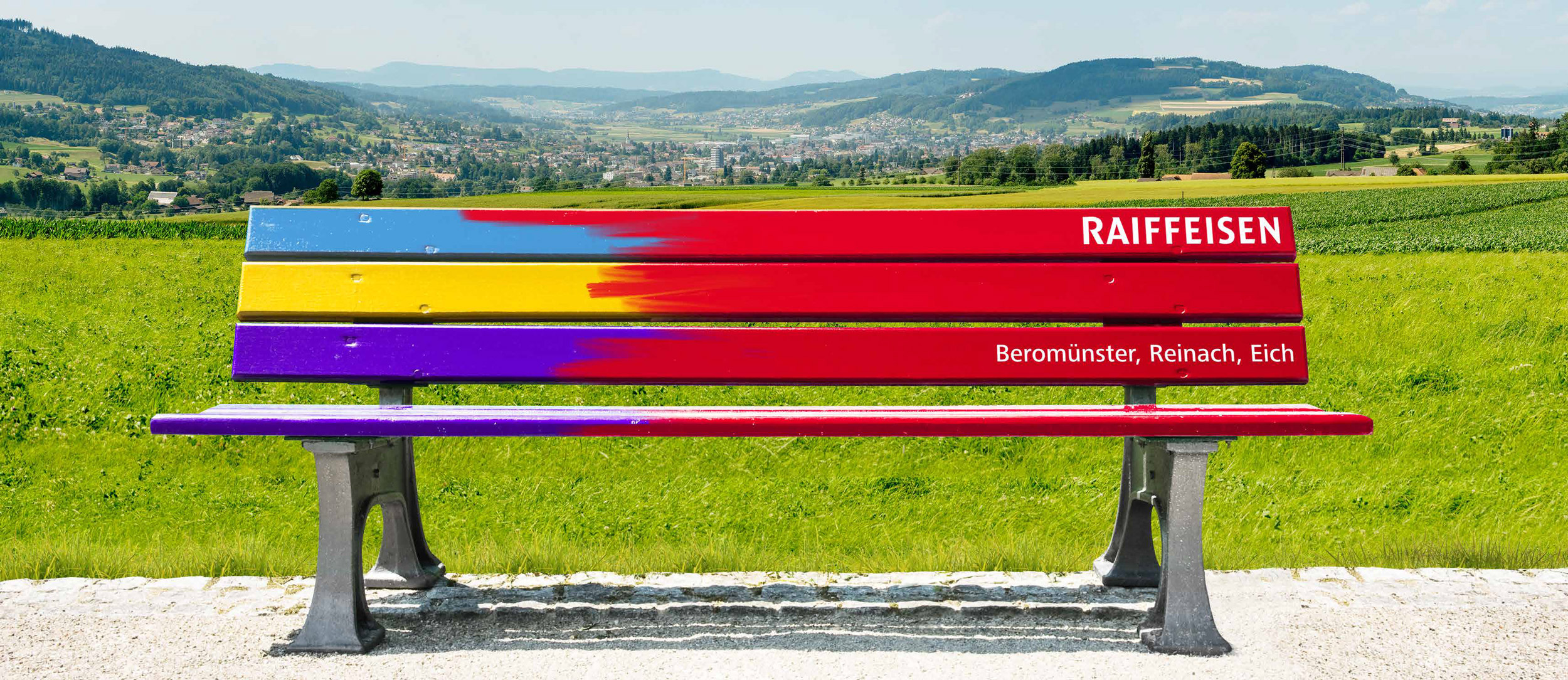 Zeit zu wechseln - Parkbank - Raiffeisenbank Regio Frick-Mettauertal